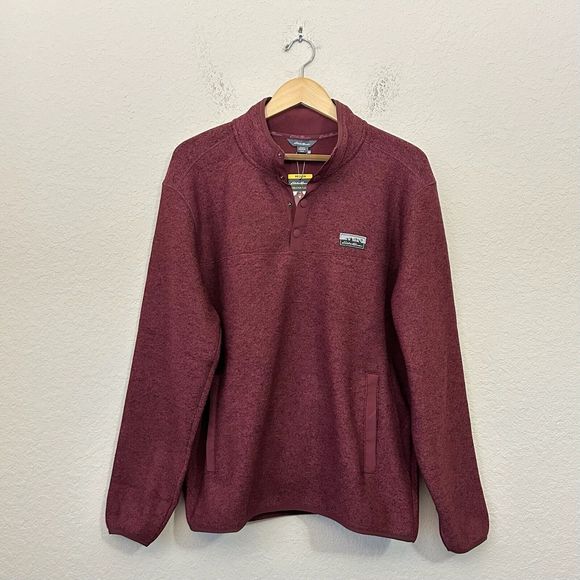 NWT EDDIE BAUER Mens Sweater Fleece Knit in Tawny Port - Picture 1 of 8